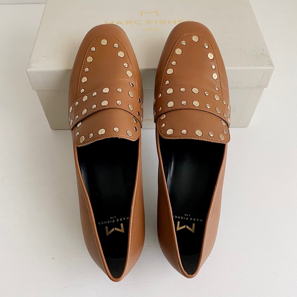 ✨New MARC FISHER Zimma Leather Studded Loafers - Picture 6 of 9